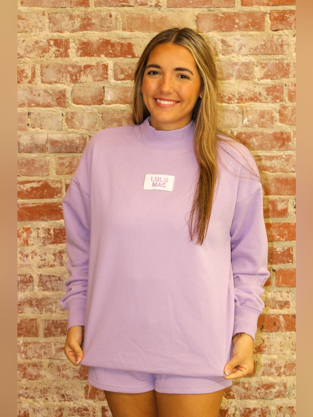 LULU MAC LONGSLEEVE TERRY CLOTH TOP- LAVENDER